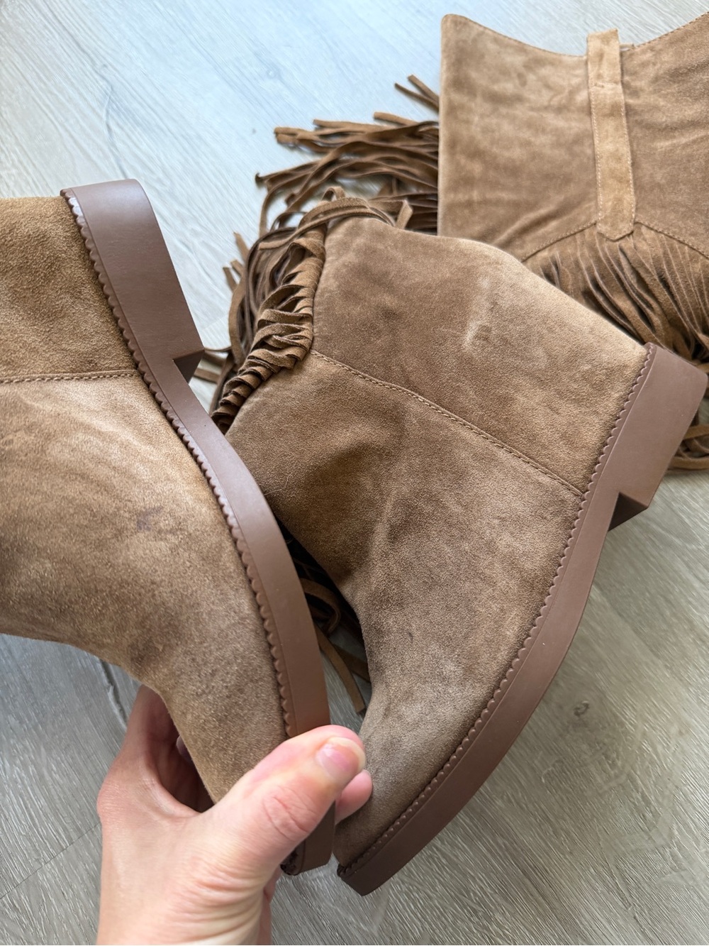 Ash | Gipsy Tall Fringed Suede Leather Over-The-Knee Boots Russet Festival 37 - Picture 13 of 13
